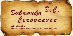 Dubravko Cerovčević vizit kartica